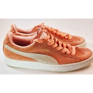 Puma Women’s US 7.5 Desert Flower Coral White Suede Classic Low Top Sneaker